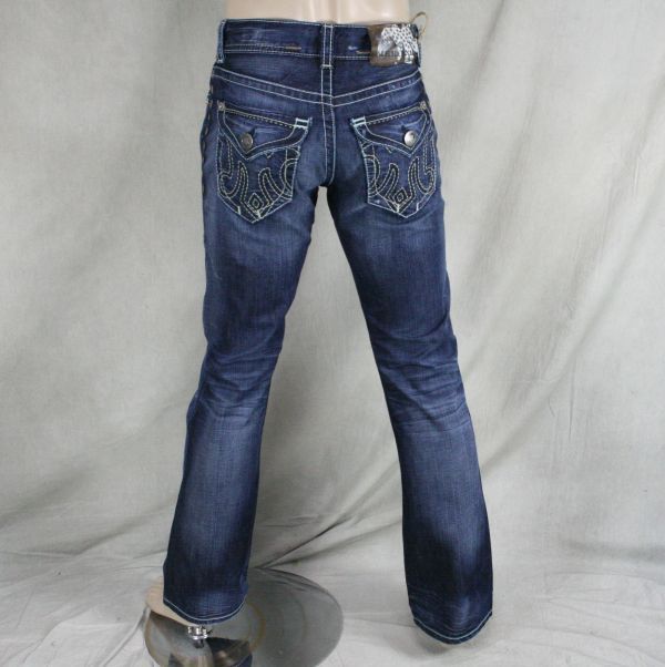 MEK Denim Jeans Mens Baroda Medium Blue Slim Bootcut