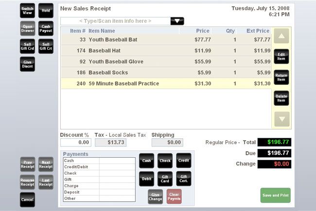 QuickBooks Point of Sale System with Touch Screen Computer