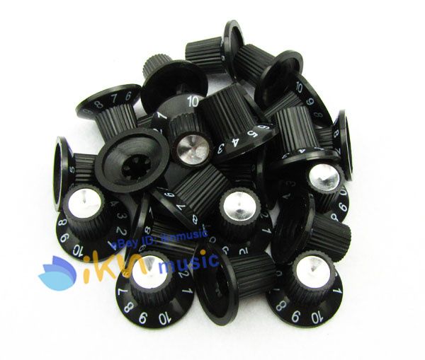 60pcs Guitar Bass Amp Knobs Number Hat Knobs Alu Top M160