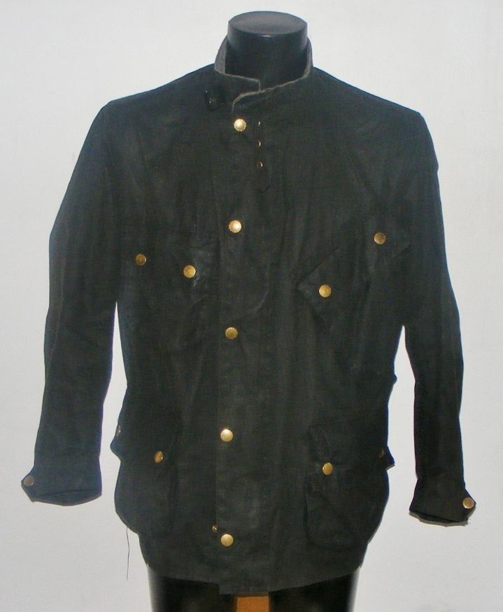 Mens Barbour International Nato motorcycle waxed wax jacket black size 