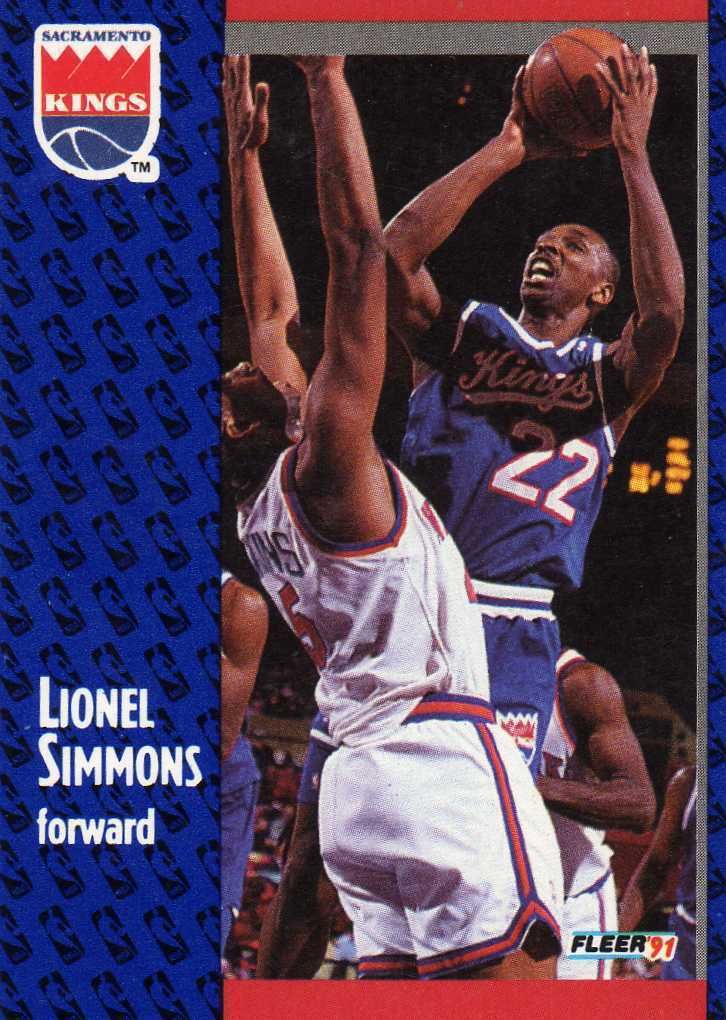 Lionel Simmons 179 Fleer Basketball Trading Card Kings
