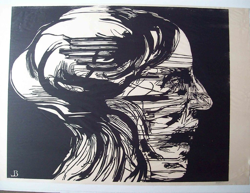 Leonard Baskin Original Woodcut Large Signed Ed