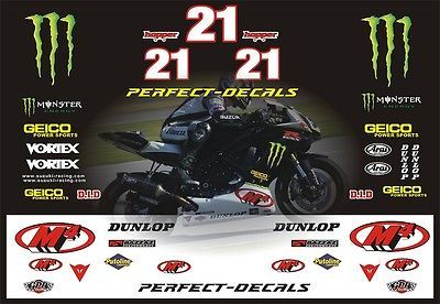 mini moto ama gsxr 2010 john hopkins decal sticker set