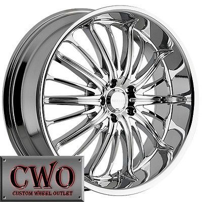 22 Chrome Akuza Belle Wheels Rims 6x139.7 6 Lug Tahoe Escalade Yukon 