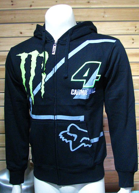 New Fox Monster RC Replica Zip Hoodie Sweatshirt Black Small