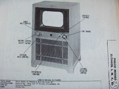 philco 51 t1443b l m x xl television photofact time