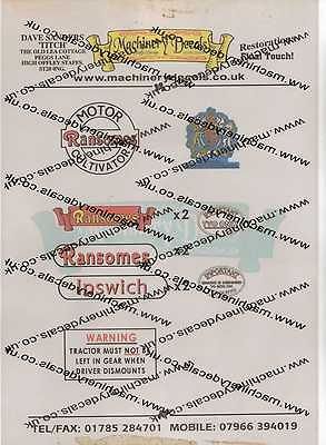 ransomes mg2 crawler decals  47 60 buy