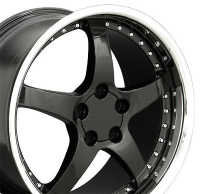 18 19 9.5/10 Black C5 Deep Dish Wheels Rims Fit Corvette