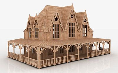 FTV 3D Puzzle CNC Router Doll House Pattern Laser Plan DXF Dollhouse 