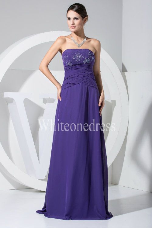 Elegant Sheath Sleeveless Long Chiffon Cheap Evening Party Formal Prom 