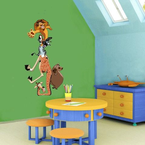 madagascar cartoon wall decor sticker 12 x25  19 99 buy it 