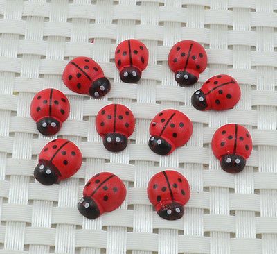 20Pcs loveliness Red Wood Ladybug resin Flatback Appliques/Kids/craft 