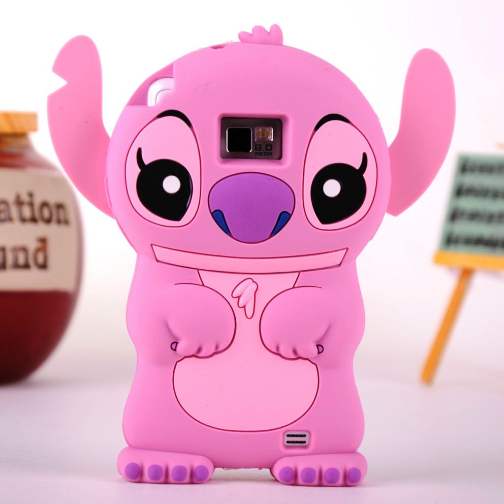 Samsung Galaxy S II i9100 PINK Lilo and Stitch 3D Soft Case Cover 