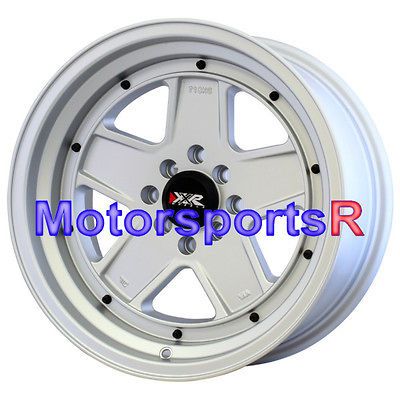 15 15x8 XXR 532 Flat Silver Wheels Rims Deep Dish Lip 4x100 Old School 