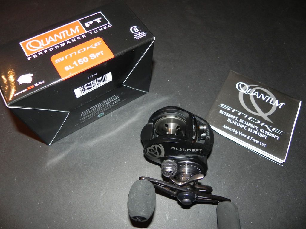 quantum pt smoke sl150 spt rh baitcast reel 6 6 1 nib  158 