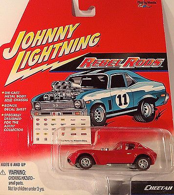 Johnny Lightning Rebel Rods Cheetah Red w/bonus decal sheet