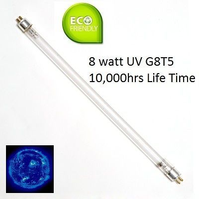 Ten 10X UV Lamps   254nm UV C 8W 8 Watt G8 T5 Bi Pin Base Germicidal