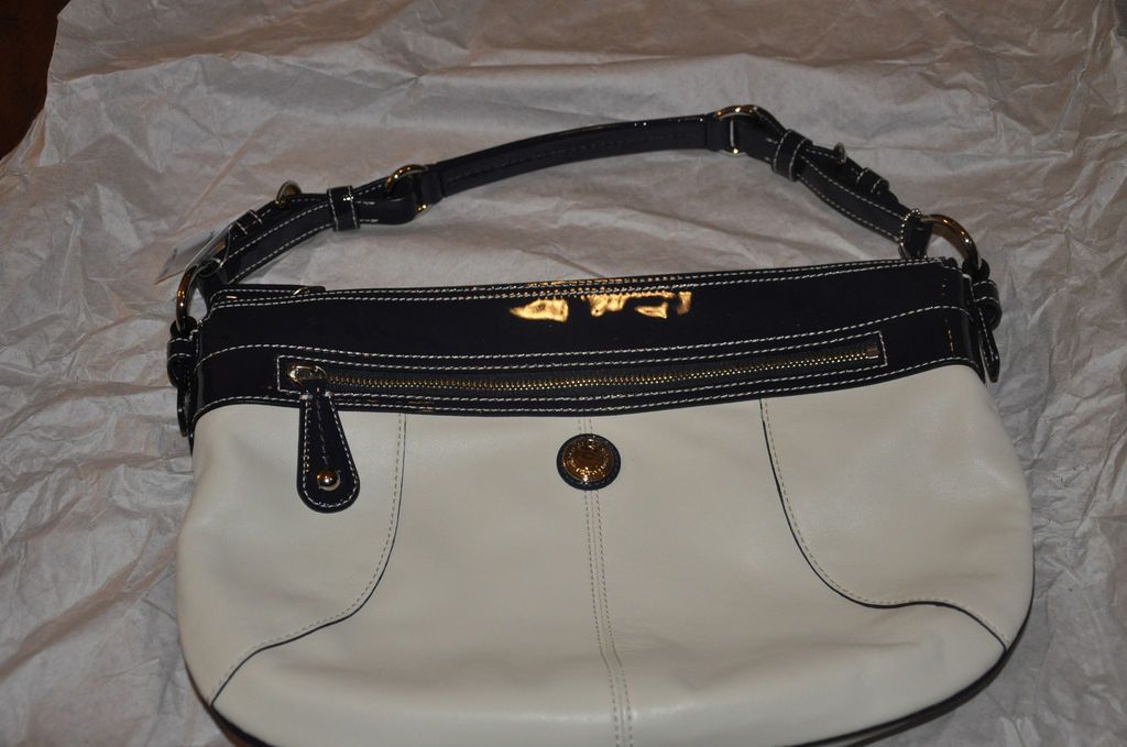 coach bag f14886 sv chalk navy laura lth hobo time