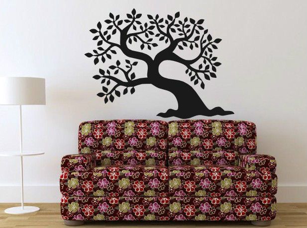 Leaning Tree Wall Art. Wall Sticker & Wall Decal & Tattoo. Many 