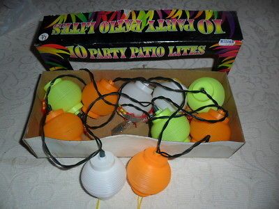 STRINGS   10 BLOW MOLD LANTERN LIGHT STRING PARTY PATIO RV CAMPER 