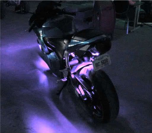   Hayabusa GSXR 600/750/1000 R1 ZX10 CBR 278 PURPLE LED Lights w/Remote