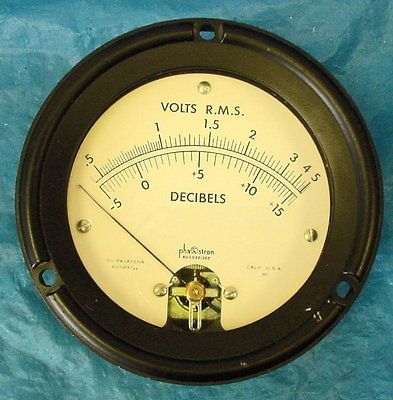 VINTAGE PHASTRON VOLTS R.M.S. DECIBELS METER PART NUMBER 410 09197 