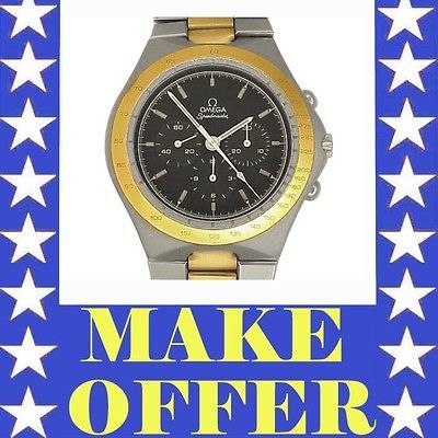 omega speedmaster teutonic european ss 18k gold rare time left