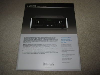 mcintosh mcd301 sacd brochure 2 pgs original specs  15 00 