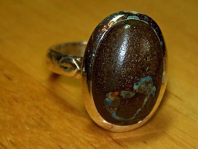 STERLING SILVER 925 NEW RARE BOULDER OPAL RING SIZE 6.25 STYLE #719