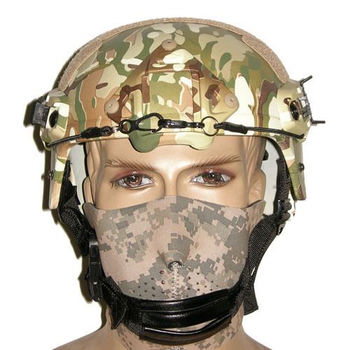 lIntegrated Ballistic Helmet IBH Mask w NVG Mount&Side Rail Velcro CP