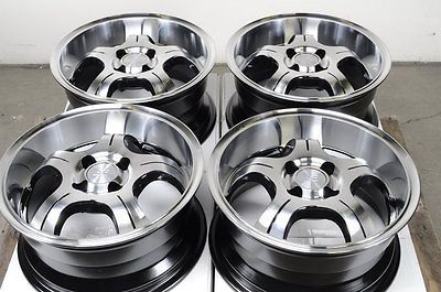 15 4x100 Polished Low Offset 25 4 Lug Wheels Integra Scion Xb Civic 