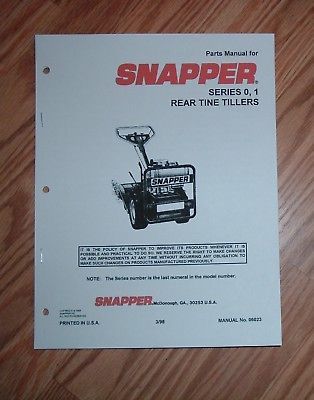 snapper r5000 series tiller parts manual 06023 