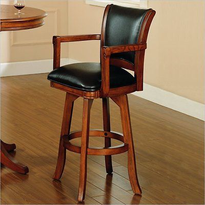 Hillsdale Park View 30 Swivel Arm Medium Brown Oak Bar stool