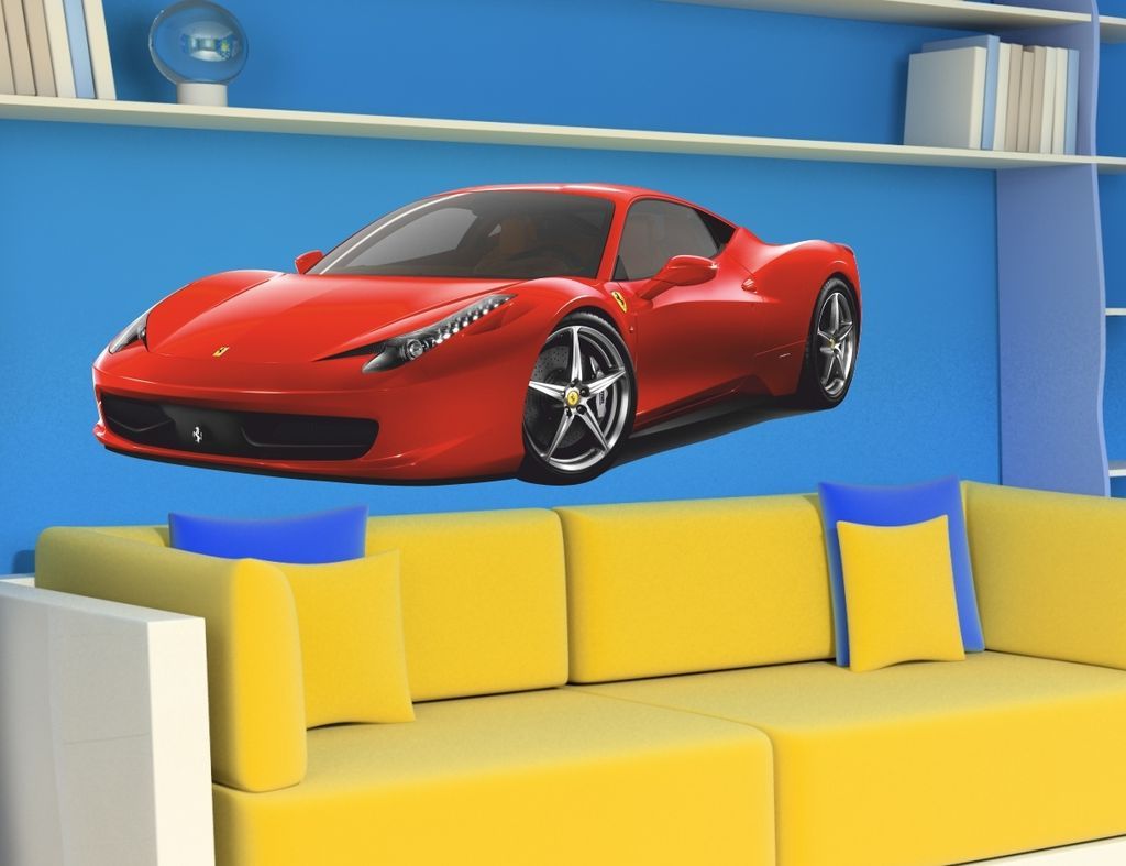 WALL STICKERS CARS Sport for Kids Room FERRARI Cars Sport Decor 