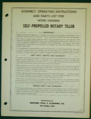 amf rotary tiller parts manual no 13450000 