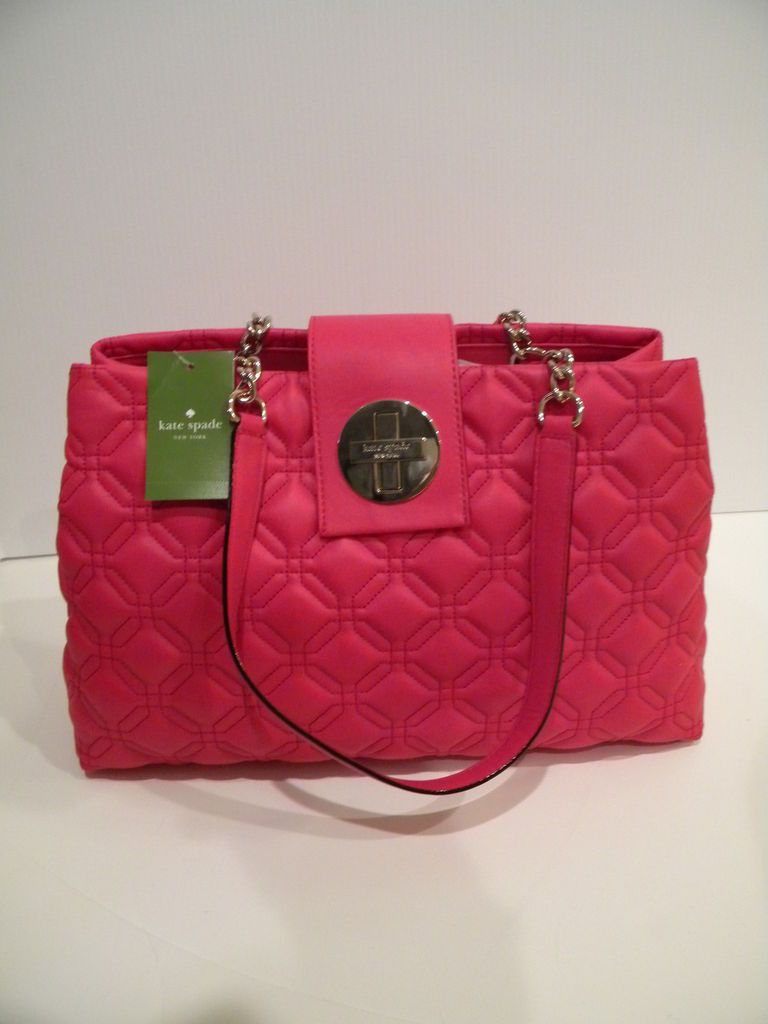 NWT KATE SPADE ELENA ASTOR COURT SCARLET RED QUILTED LEATHER PURSE 