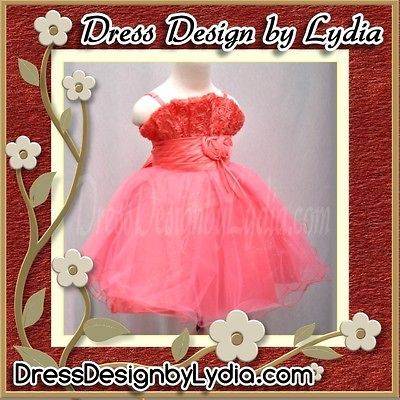 603Z Orange Rose Wedding Little Flower Girl Pageant Party Princess 