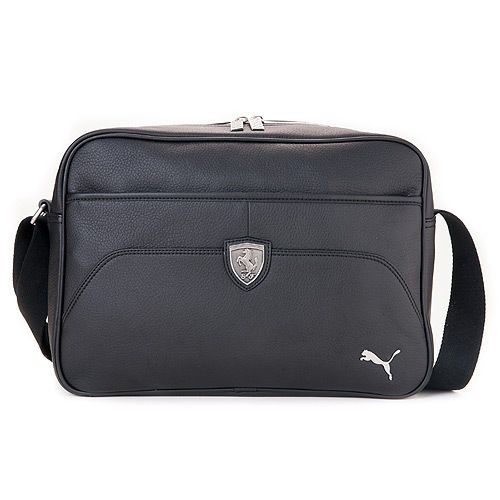 Brand New PUMA Ferrari LS Messenger Shoulder PU Bag Black Color 