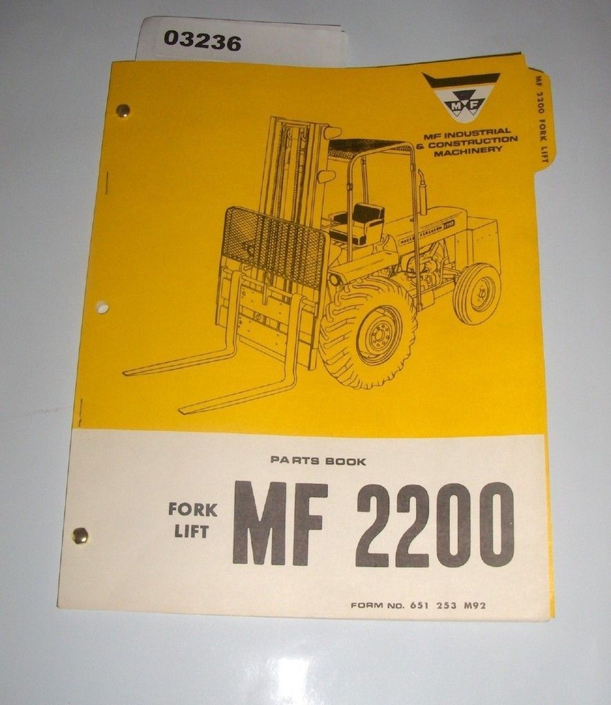 massey ferguson parts book mf 2200 forklift new oem time