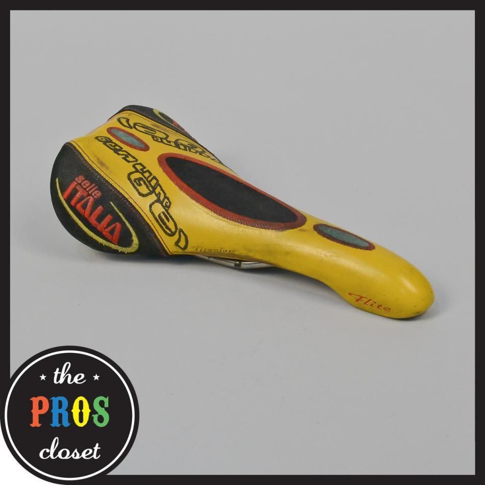 Selle Italia Flite Titanium Gel Saddle 140mm Classic Road Bike Yellow 