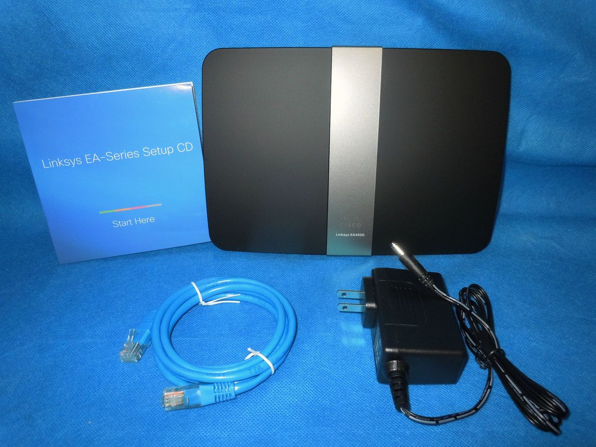 Linksys EA4500 4 Port Gigabit Wireless N Router Wi Fi N900 Dual Band w 