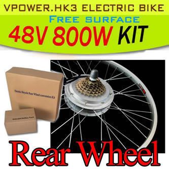 48V 800W 26 Rear Wheel Electric Bicycle Motor Kit E Bike Cycling 