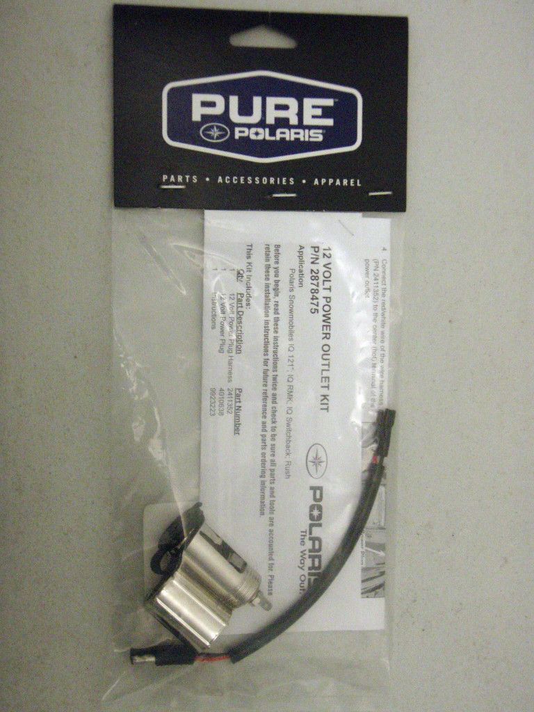 Polaris New 12 Volt Outlet Accessory Power Plug in IQ Rush Snowmobile 