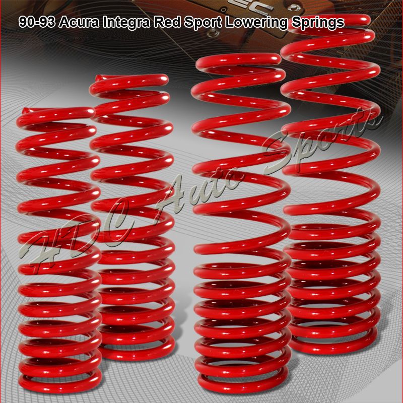 1990 1993 Acura Integra 2 4D Suspension Red lowering Lower Springs 