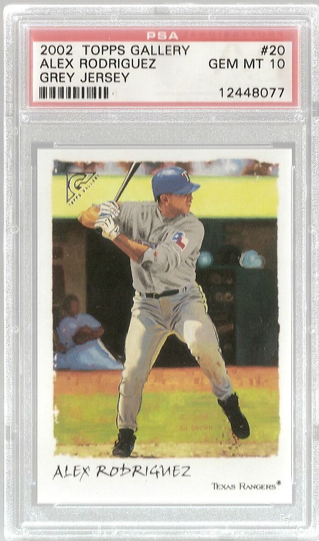 2002 Alex Rodriguez Grey Jersey PSA 10 Gem Mint #20 Topps Gallery 