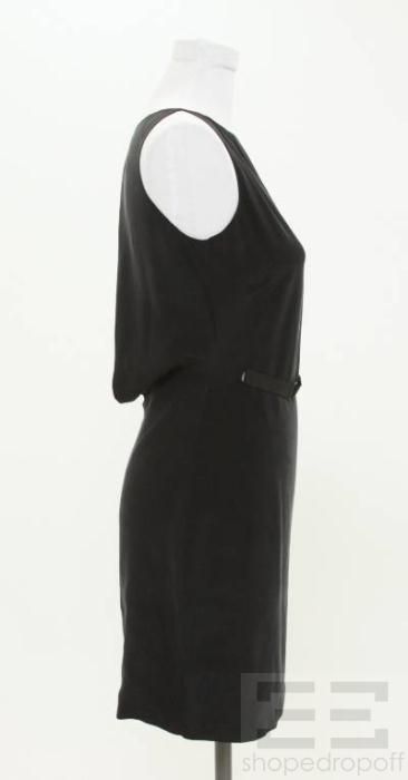 Alexander Wang Black Silk Sleeveless Open Back Belted Dress Size 0 