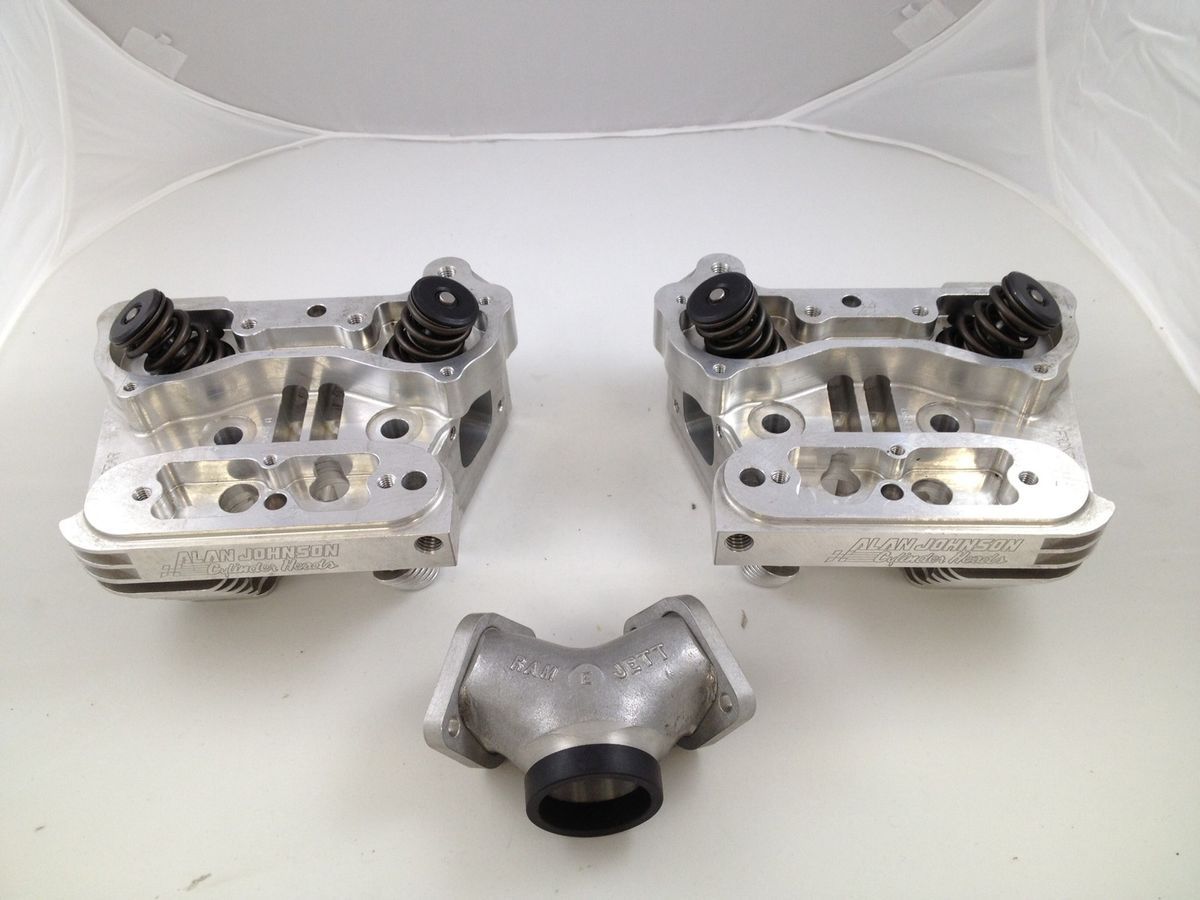 Harley Davidson Alan Johnson Evolution Heads w Manifold RARE Billet 