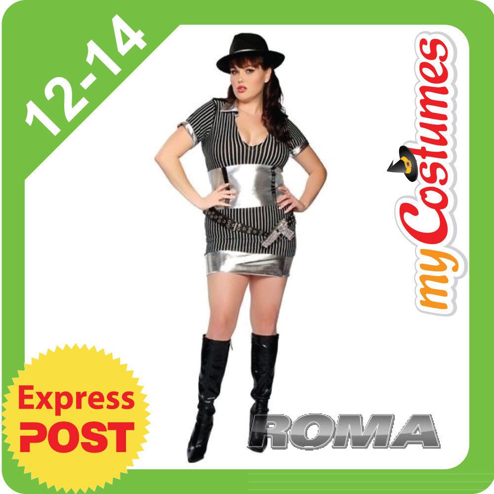   COSTUME MOLL 12 14 Plus Size 20s 30s 40 Underbelly Mafia Mob War