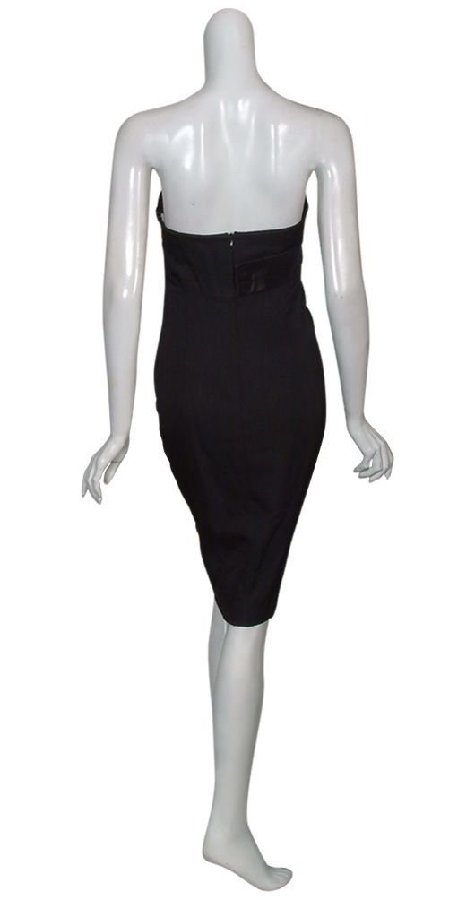 Angel Sanchez Classic Black Fitted Cocktail Eve Dress 8 New