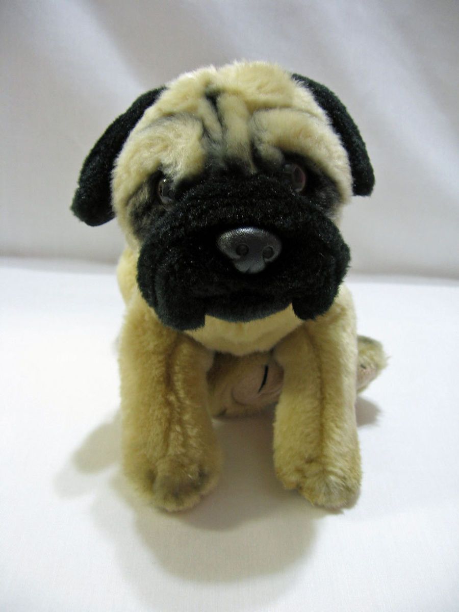 Animal Alley Pug Dog Puppy 12 Plush Black Tan Stuffed Toy Soft